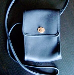 Vintage Coach Scooter Sidepack Purse Navy